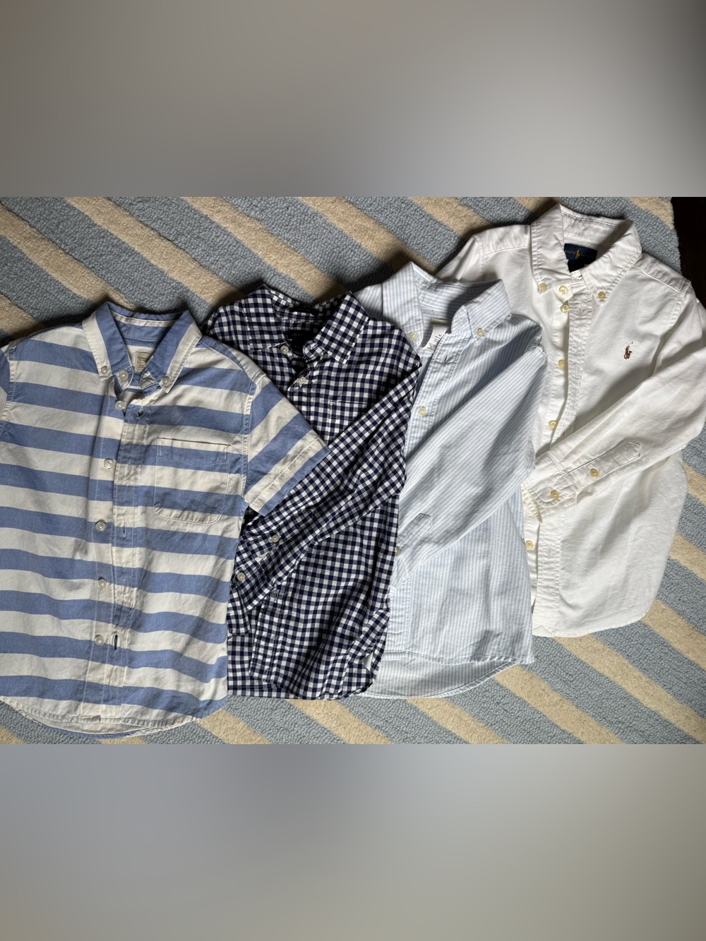 Crewcuts & Ralph Lauren Boys Button-Down Shirt - Navy & White Gingham